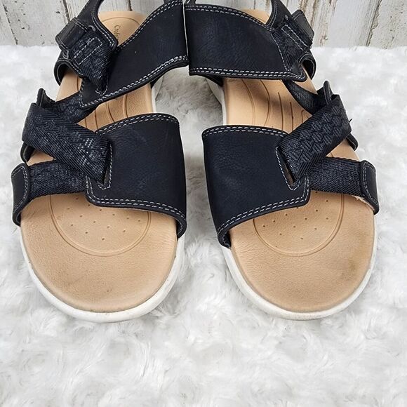 Croft & Barrow Pitch Black Velcro Sport Sandals Size 9.5 - Picture 4 of 10